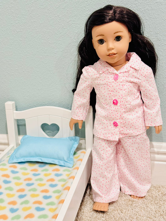 Pajamas made by Kathleen Saviak: pink hearts
