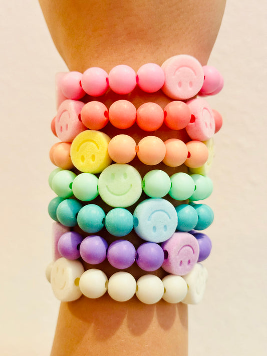 Youth Beaded Bracelets Made by Becca - Pastel Preppy Positivity