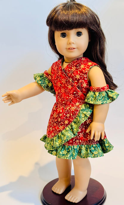 The Chrysomeda Dress - Holiday Red, Green, and Metallic Gold