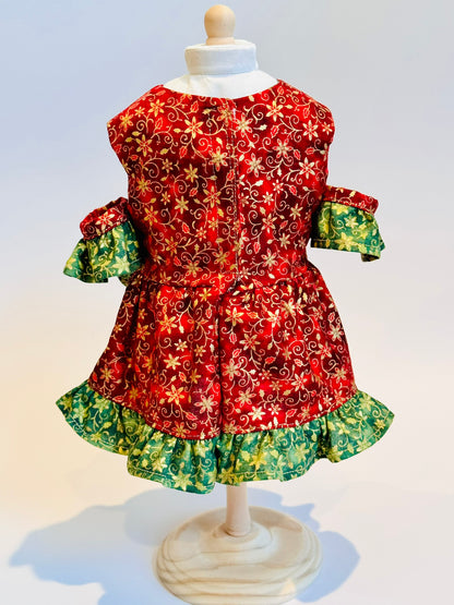 The Chrysomeda Dress - Holiday Red, Green, and Metallic Gold