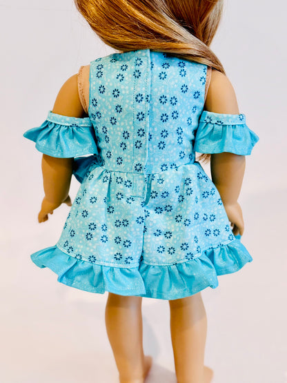 The Chrysomeda Dress - Aqua Floral Shimmer