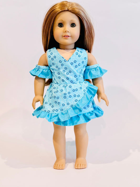 The Chrysomeda Dress - Aqua Floral Shimmer