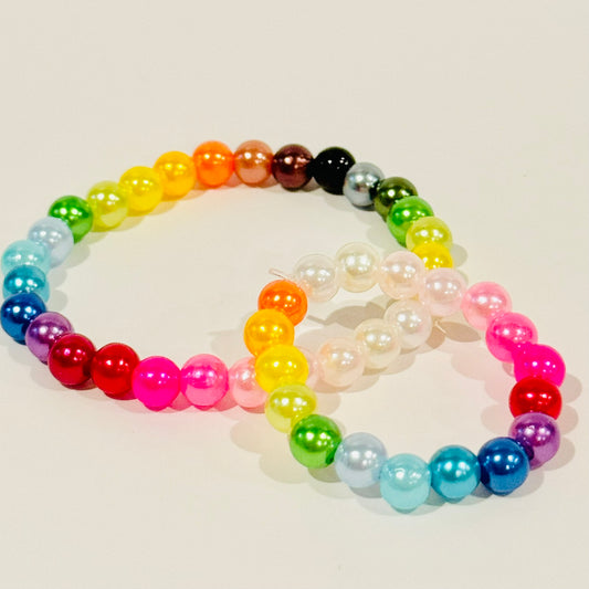 Glossy Rainbow Beaded Bracelets