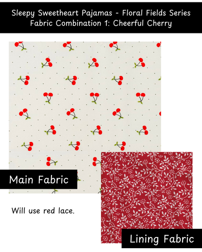 Sleepy Sweetheart Pajamas 3-Piece Set - Floral Fields Series (Made to Order)