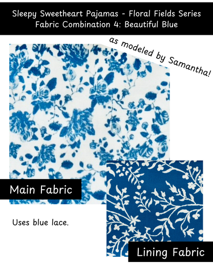 Sleepy Sweetheart Pajamas 3-Piece Set - Floral Fields Series (Made to Order)