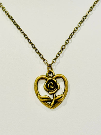Bronze Rose Youth Charm Necklace