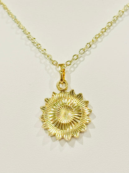 Enamel Sunflower Youth Charm Necklace